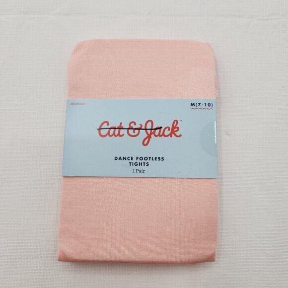 Cat & Jack Girls Dance Footless Pink Nylon Spandex Tights M/7-10 (55-72 lbs) - Picture 1 of 2